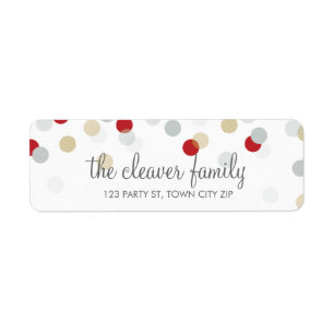 RETURN ADDRESS cute confetti polka dot colorful Label
