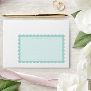 RETURN ADDRESS cute scallop edge mint green edge Envelope