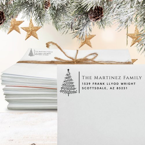 Return Address Elegant Family Christmas Customized Self_inking Stamp