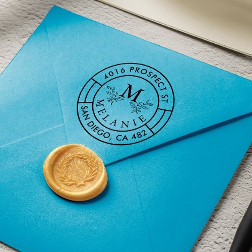 Return Address Elegant Monogram Minimalist Self_inking Stamp