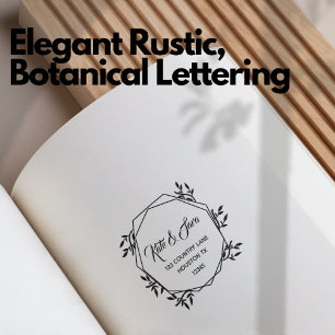Return Address Elegant Rustic Botanical Lettering  Self-inking Stamp