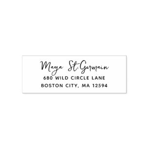 Return Address Elegant Simple Script Self-inking Stamp