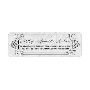 Return Address Elegant Wedding Anniversary Marble Label