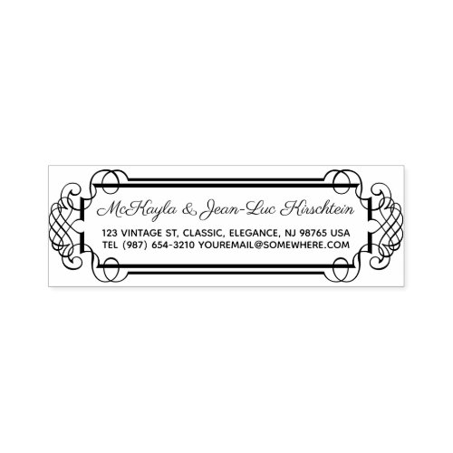 Return Address Elegant Wedding Anniversary Rococo Self_inking Stamp