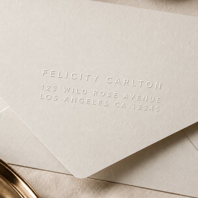 Return Address Embosser | Envelope Imprint Stamp (Custom return address embosser for envelopes, stationery, invitations, and mail sets.)