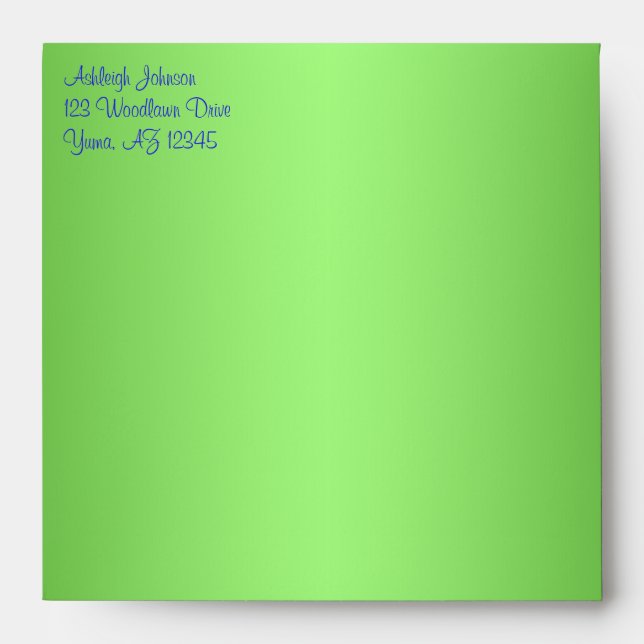 Return Address Envelope for 5" Square Invitation (Front)