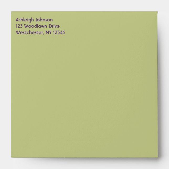 Return Address Envelope for 5" Square Invites (Front)