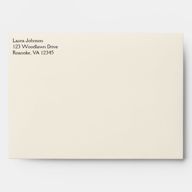 Return Address Envelope for 5"x7" Size Products (Front)