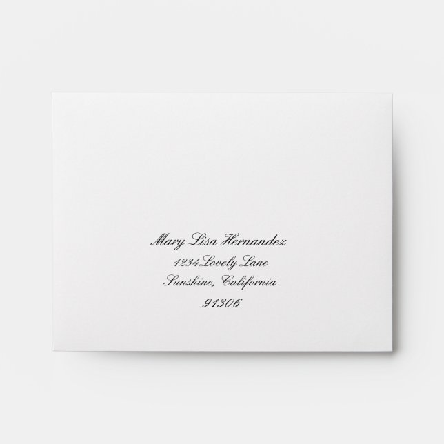 Return Address Envelope for RSVP (Front)