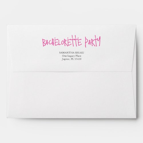 Return Address Envelopes Bachelorette Party