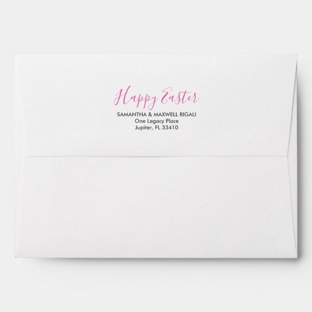 Return Address Envelopes Easter Pink (Back (Top Flap))