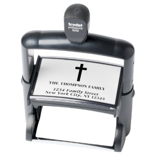 Return Address Family Christian Cross Large Self-inking Stamp