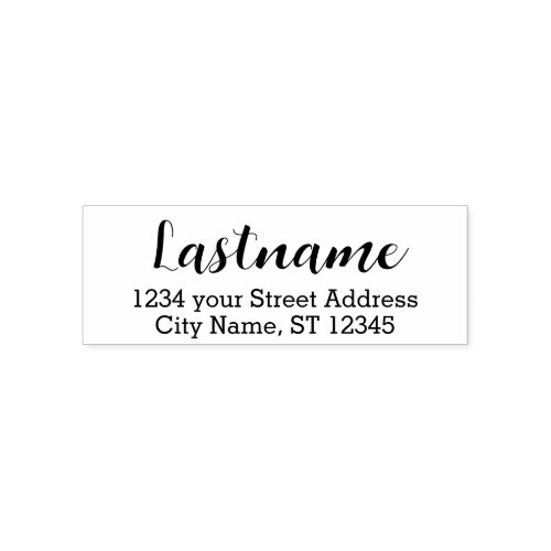 Return Address _ Family Name Boulevard Script Font Self_inking Stamp