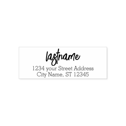 Return Address Family Name _ Lucky Fashion Script Self_inking Stamp