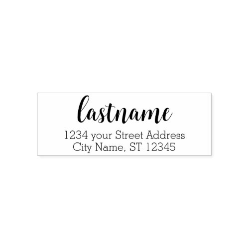 Return Address Family Name _ Mighty Love Script Self_inking Stamp