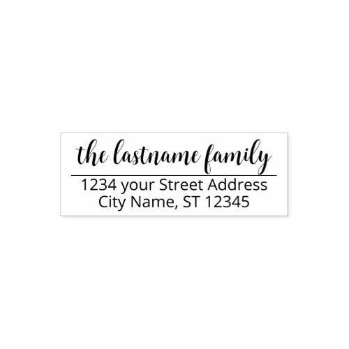 Return Address Family Name _ Mighty Love Script Self_inking Stamp