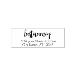 Return Address Family Name - Romeo Juliet Script Self-inking Stamp