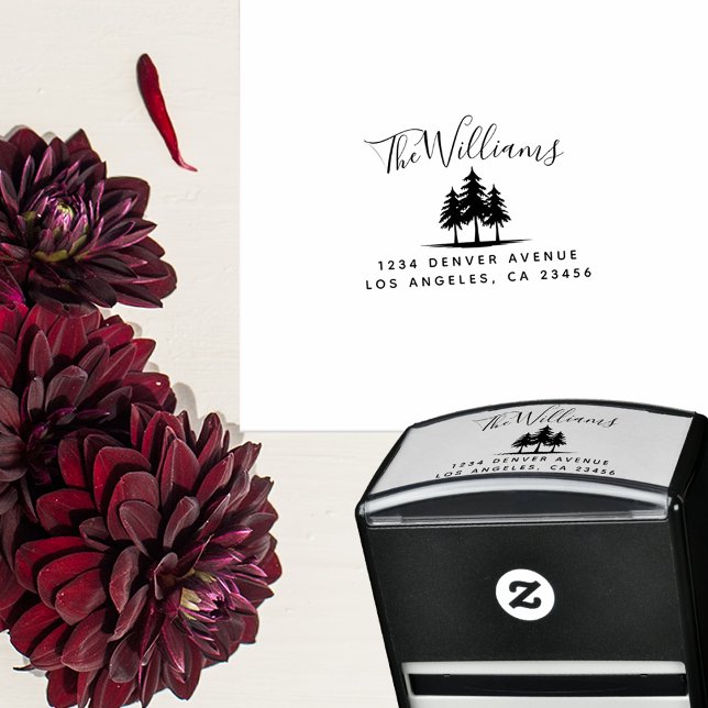 Return Address Family Signature Pine Trees Self-inking Stamp (Creator Uploaded)