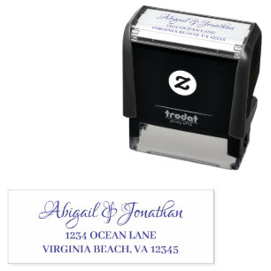 Return Address - Fancy Script Couple Wedding Self-inking Stamp