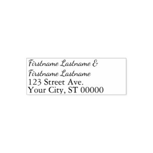Return Address for a couple with two last names Self-inking Stamp