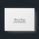 Return Address for RSVP Envelope<br><div class="desc">A pre-addressed wedding RSVP envelope that fits the 3 1/2 x 5 RSVP cards,  this pre-addressed envelope is ready to edit with your name and address.</div>