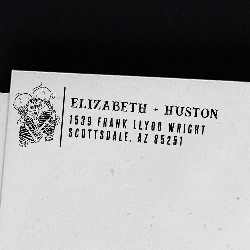 Return Address Gothic Skeleton Wedding Customized Self_inking Stamp