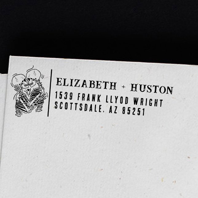 Return Address Gothic Skeleton Wedding Customized Self-inking Stamp (Creator Uploaded)