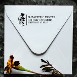 Return Address Gothic Wedding Black Rose and Skull Self-inking Stamp<br><div class="desc">If you're looking for a unique and stylish way to personalize your wedding invitations, look no further than our return address gothic wedding black rose and skull self-inking stamp! This stamp features a black rose with a black stem and delicate black leaves, aside a spooky skull. This stamp is perfect...</div>