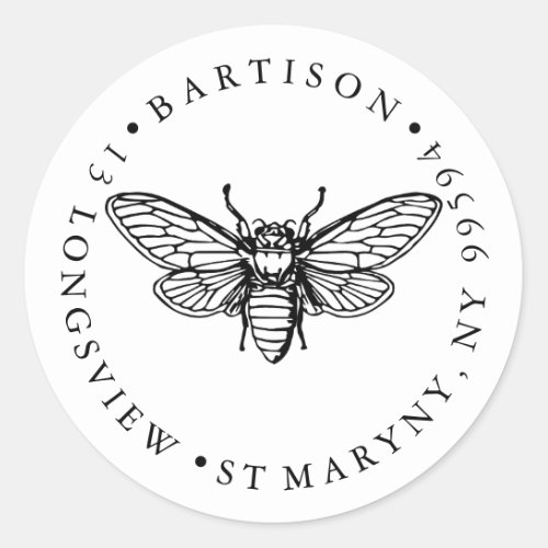 return address Handmade with love company name bee Classic Round Sticker