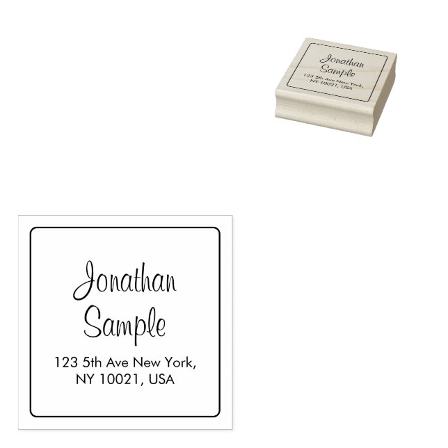 Return Address Handwritten Script Custom Template Rubber Stamp (Stamped)