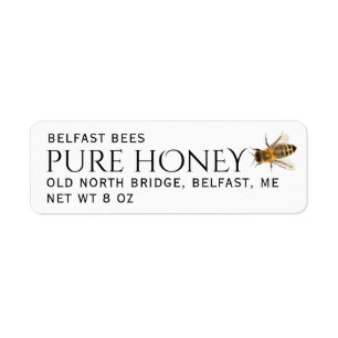 Return Address Honey Label with Bee