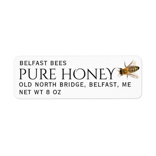 Return Address Honey Label with Bee