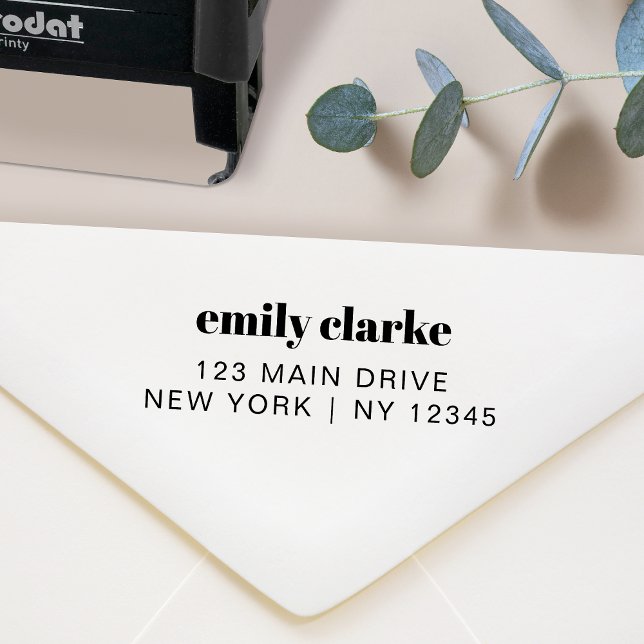 Return Address | Informal Minimalist Modern Retro Self-inking Stamp (Creator Uploaded)