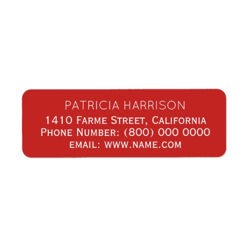 return address information on simple red label