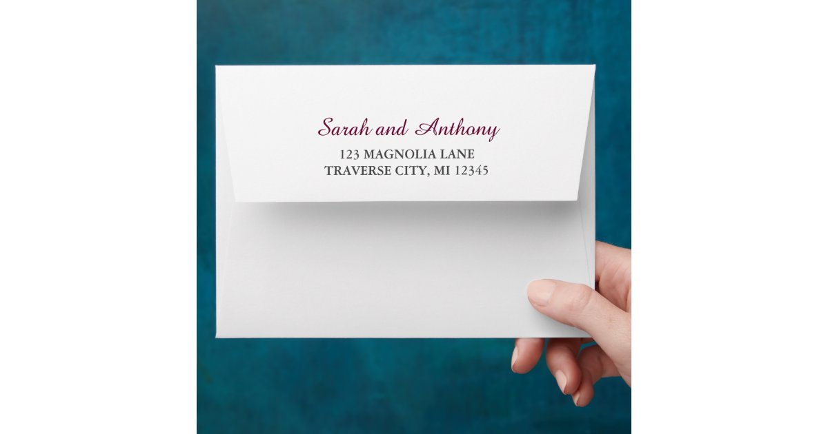 Return Address Invitation Example Return Address Invitation Mailing Envelope | Zazzle