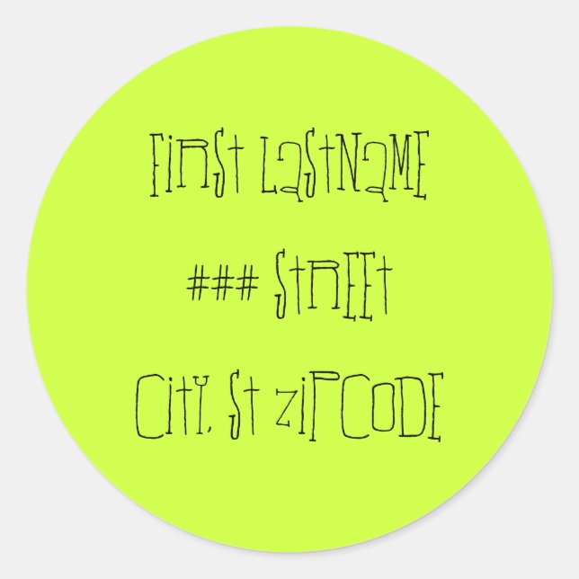 return address label (Front)