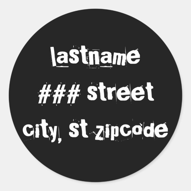 return address label (Front)