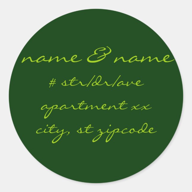 return address label (Front)