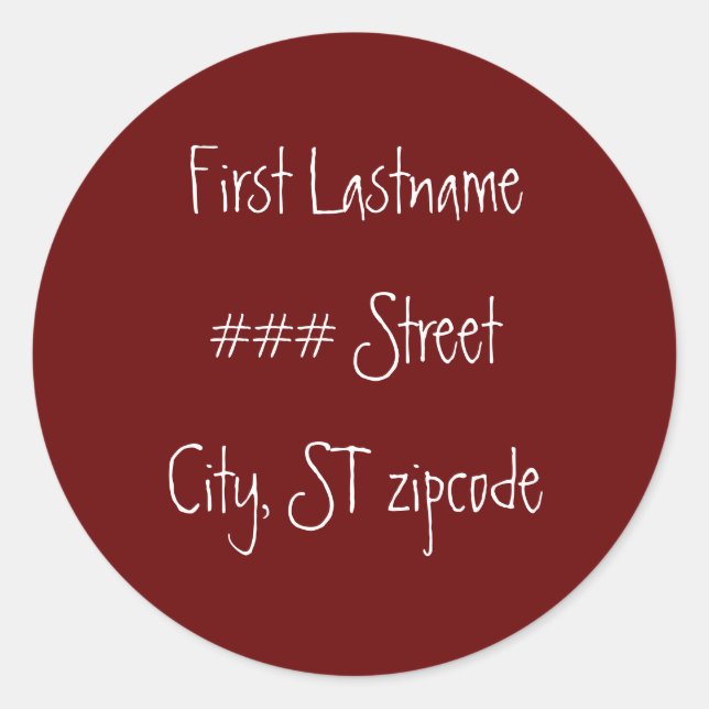 return address label (Front)