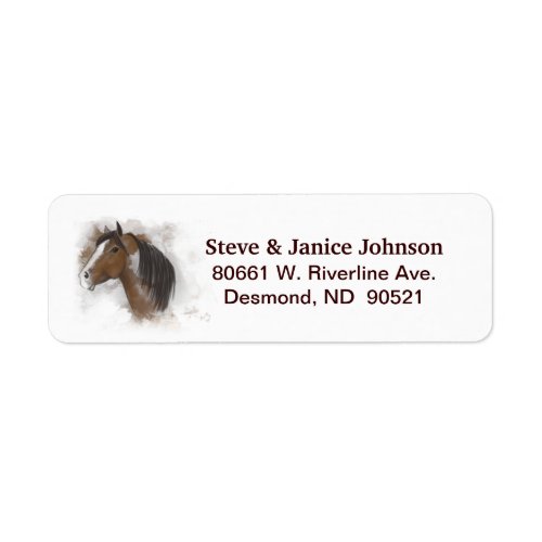 Return Address Label  2 names _ Horse Head