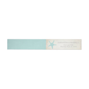 Return Address Label, Beach Starfish Wrap Around Address Label