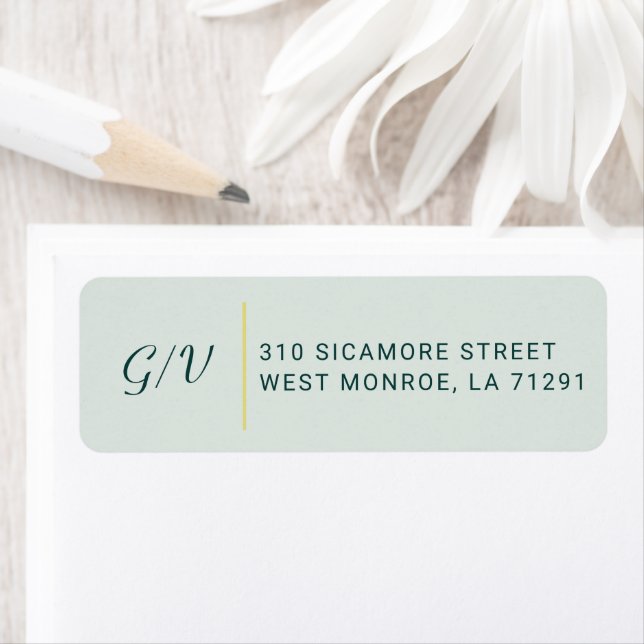 Return Address Label | Bride & Groom Initials (Insitu)