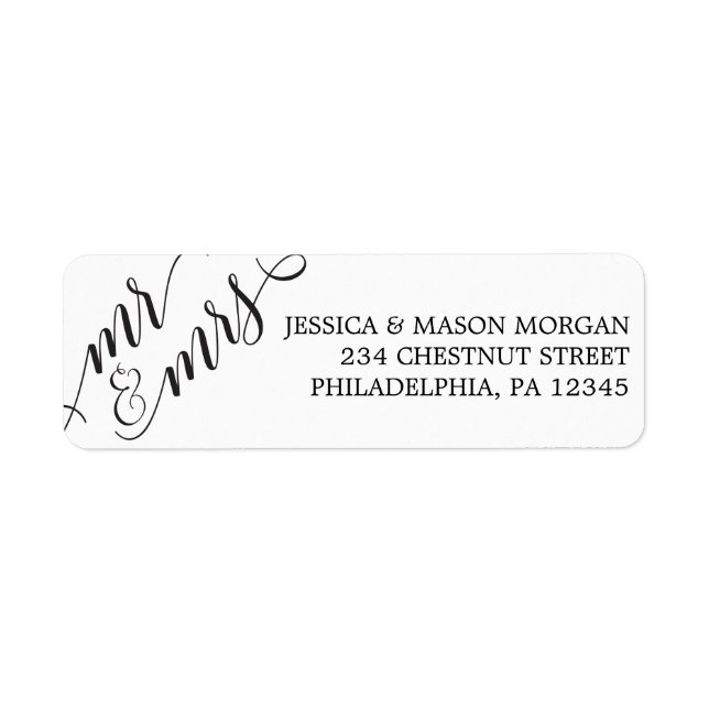 Return Address Label Classic Script Mr & Mrs (Front)