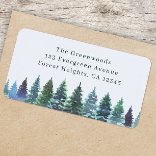 Return Address Label   Elegant Watercolor Forest