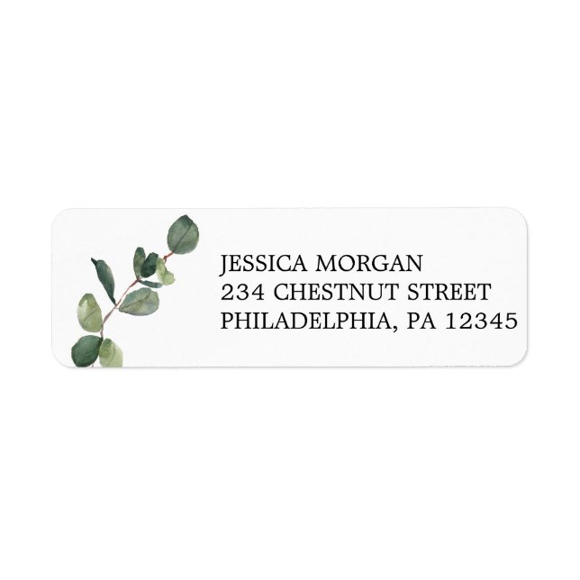 Return Address Label Eucalyptus (Front)