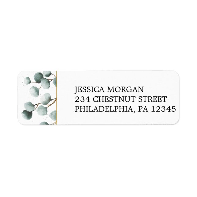 Return Address Label Eucalyptus Greenery (Front)