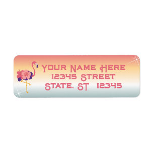 Return Address Label Flamingo Sunset Stickers