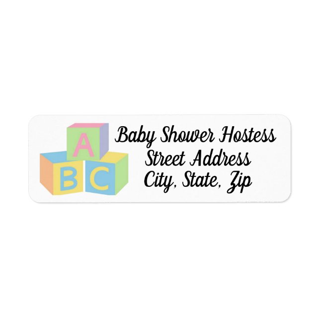 Return address label for a baby shower (Front)