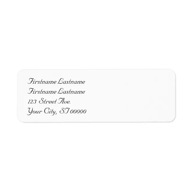 Return Address Label For a Couple With Two Names | Zazzle