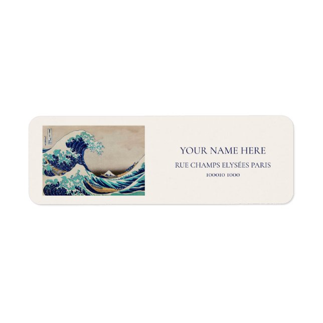 RETURN ADDRESS LABEL : HOKUSAI : THE WAVE (Front)